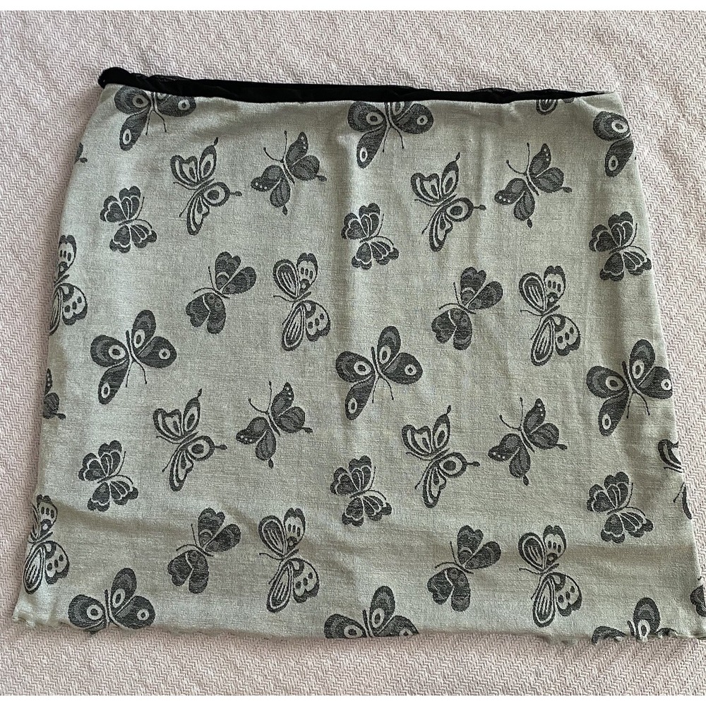 Y2K Butterfly Mini Skirt Grey XXL VTG No Brand Women's Layered Pull On 90s